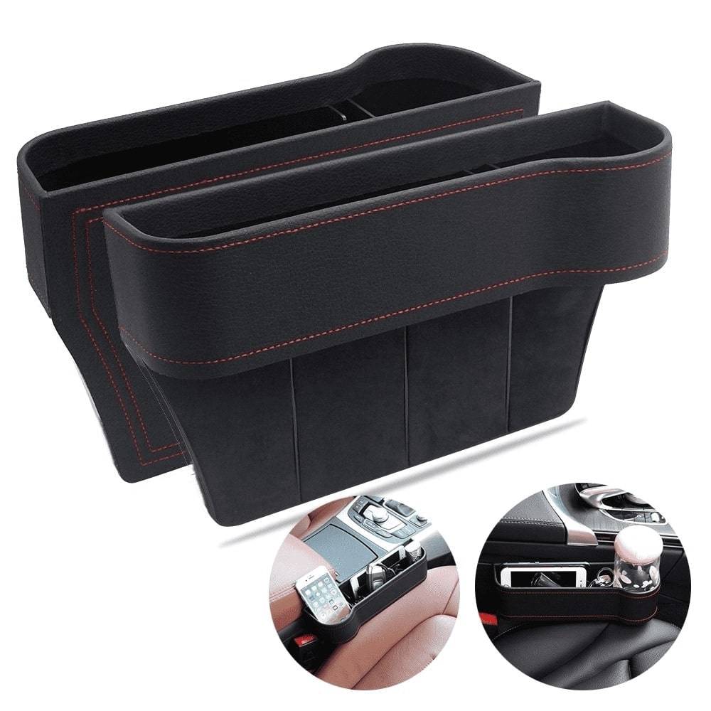Multifunctional Car Seat Organizer Set (Left & Right) Car Organizers Color : Black|Beige|Brown|Red 