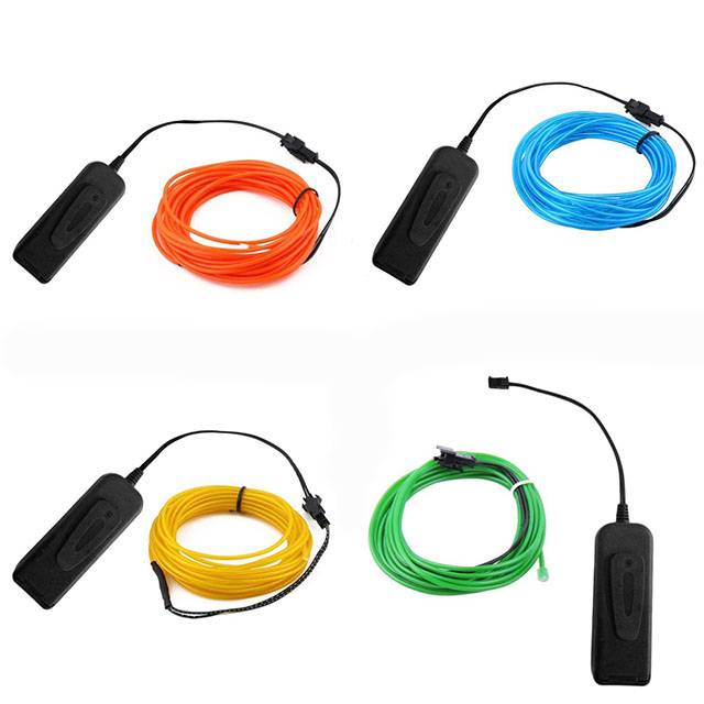 Neon Glow Cable Car Accessories Set : 3 Blue Cables|3 Green Cables 